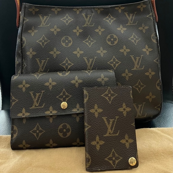 Vintage Louis Vuitton Mono Looping GM, Tri-Fold Mono Wallet and Card Holder - Picture 1 of 7